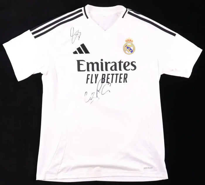 Vinicius Jr., Rodrygo & Eder Militao Signed Real Madrid Jersey L (JSA) by Price Is Right Miami