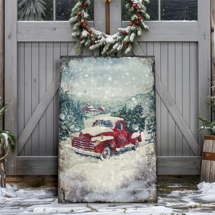 Vintage Truck With Christmas Tree Wall Art II by Tailored Canvases