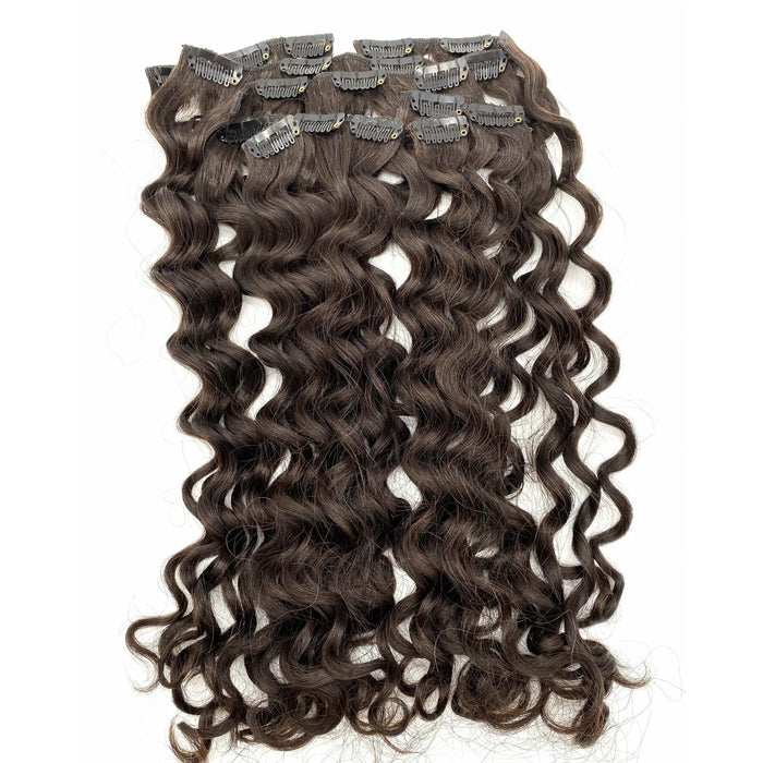 VIP ClipeX Clip-In Hair Extensions 100% Human Hair, French Wave 18 Inch
