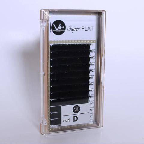 VIP Super Flat Lash Extensions 0.15 mm D Curl | 12-Line Tray