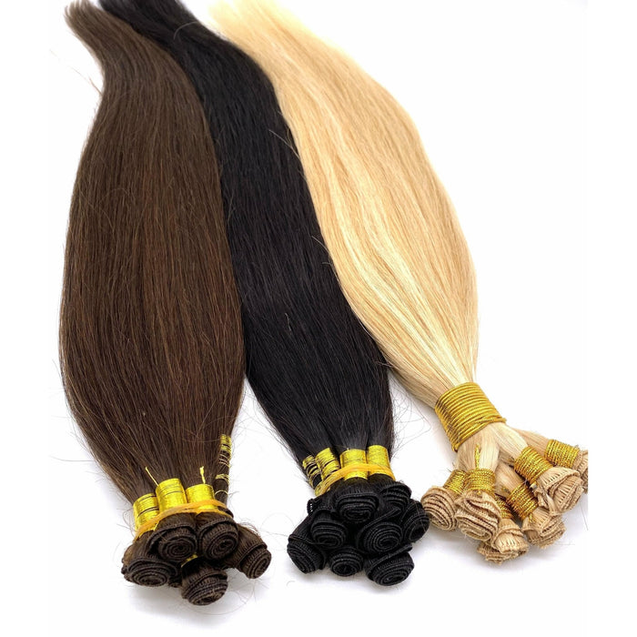 VIP Hand-Tied Weft Hair Extensions 100% Human Hair, Straight 18 Inch (113g)
