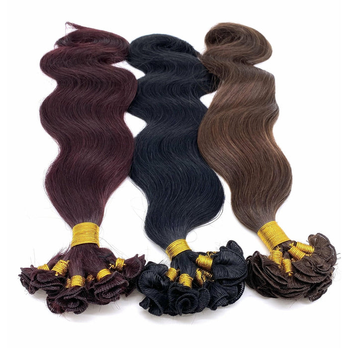 VIP Hand-Tied Weft Hair Extensions 100% Human Hair, Wavy 18 Inch (113g)
