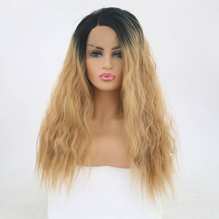 VIP Off Black to Bleach Blonde Wavy Synthetic Lace Front Wig 24" T1B/613 (85)