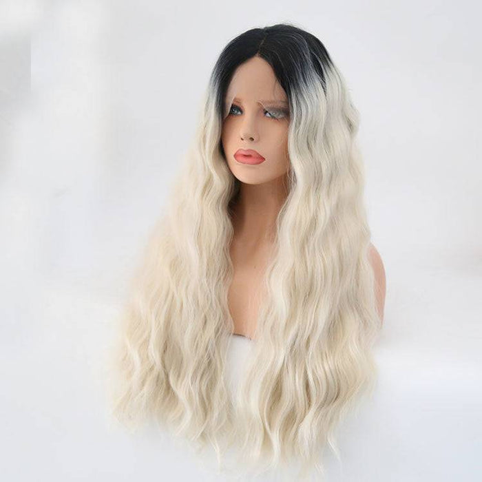 VIP Off Black to Platinum Blonde Wavy Synthetic Lace Front Wig 24" T1B/0809 (42)