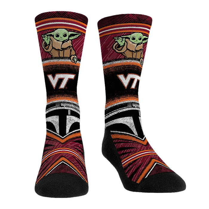 Virginia Tech Hokies - Star Wars - Grogu Intergalactic Fan by Rock 'Em Socks