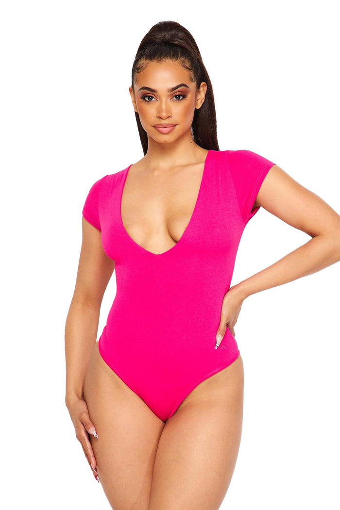 V-Neck Cape Sleeve Bodysuit by The House of Stylez