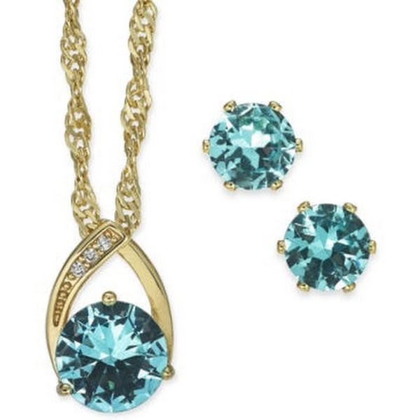 Charter Club Crystal Pendant Necklace and Earrings Set by Vanessa Jane