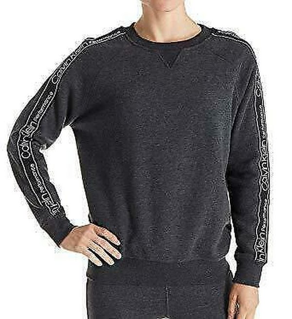 Calvin Klein Women's Performance Logo-Sleeve Fleece Sweatshirt, Size Medium by Vanessa Jane
