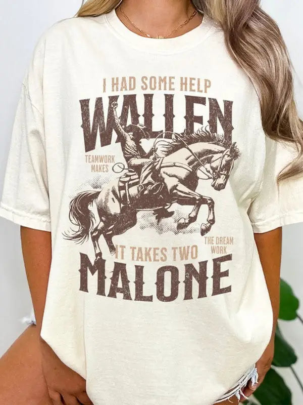 Wallen & Malone Cowboy Country Graphic Tee - Ivory by Boutique 23