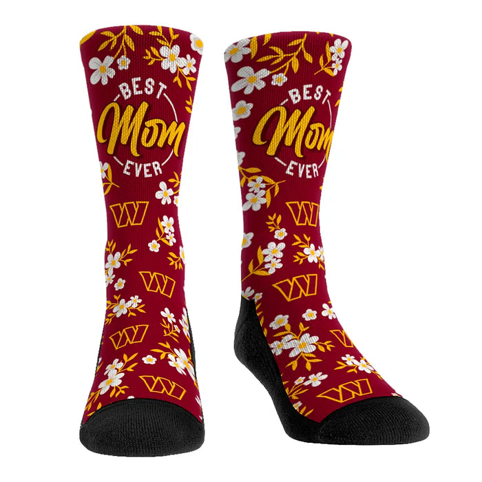 Washington Commanders - Best Mom Floral by Rock 'Em Socks