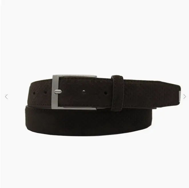 Wesley Suede Leather 3.5 CM Belt Brown by Boutique 23