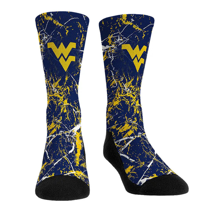 West Virginia Mountaineers - Cracked Marble by Rock 'Em Socks
