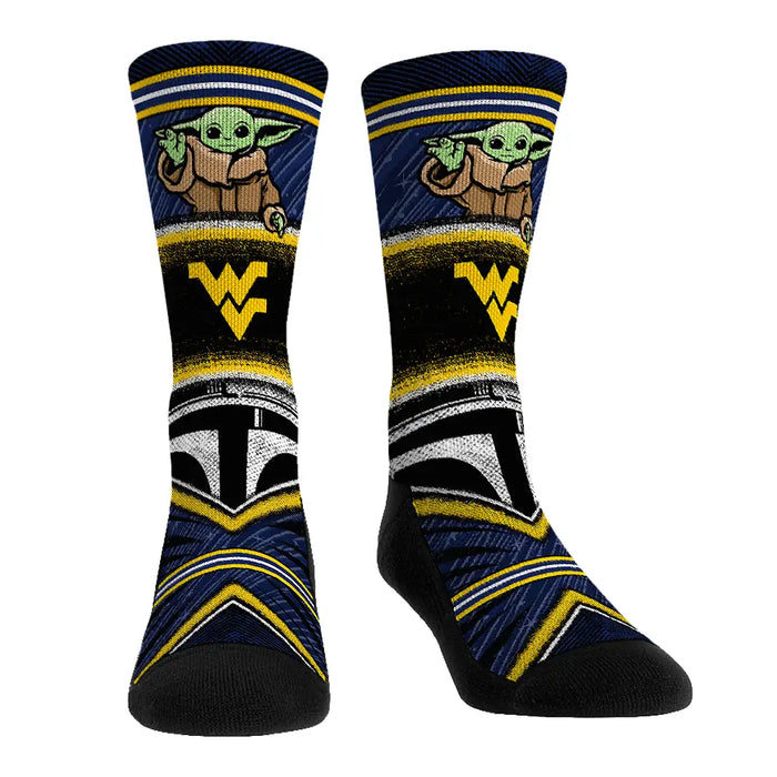 West Virginia Mountaineers - Star Wars - Grogu Intergalactic Fan by Rock 'Em Socks