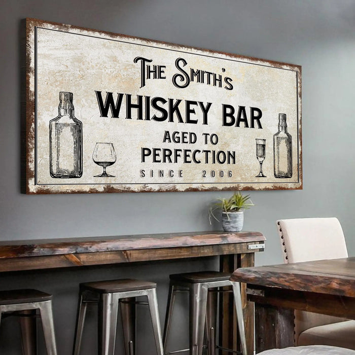 Whiskey Bar Sign by Tailored Canvases