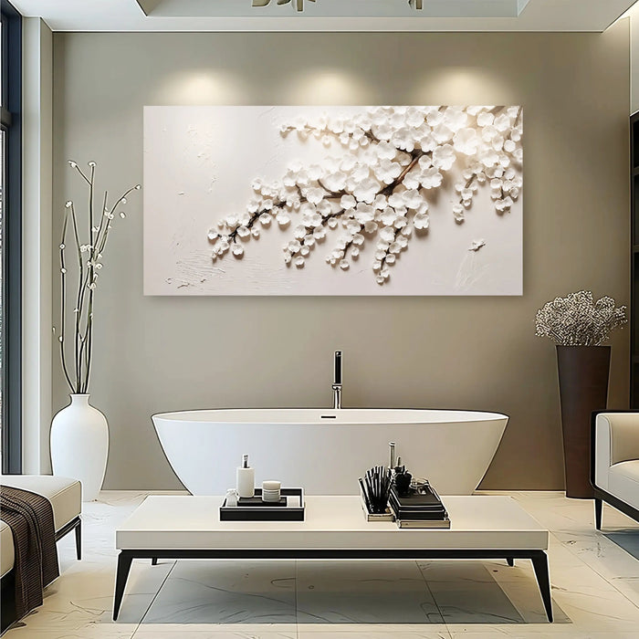 White Cherry Blossom Wall Art by Tailored Canvases