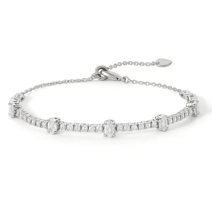 White Zircon Adjustable Bracelet by Fine Color Jewels