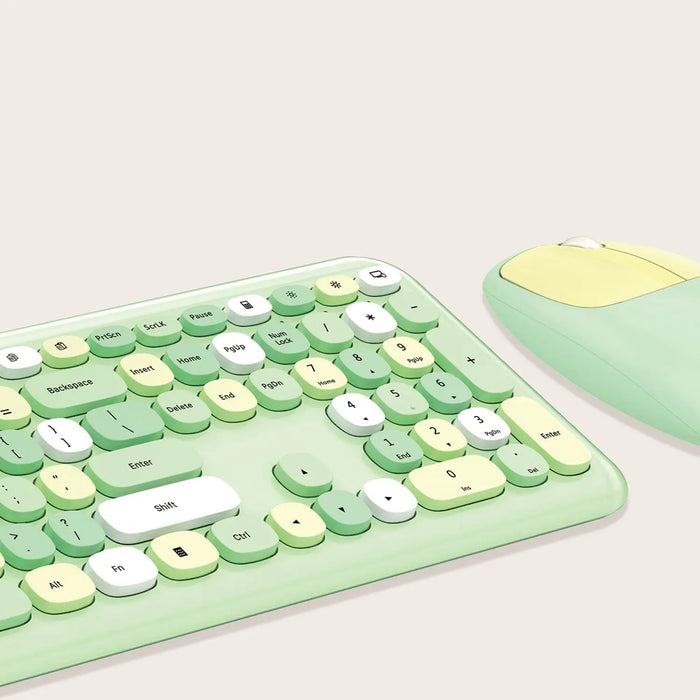 Wireless Keyboard and Mouse Combo with Lime Green Flush Keys by Zerodamage Sahara Case LLC