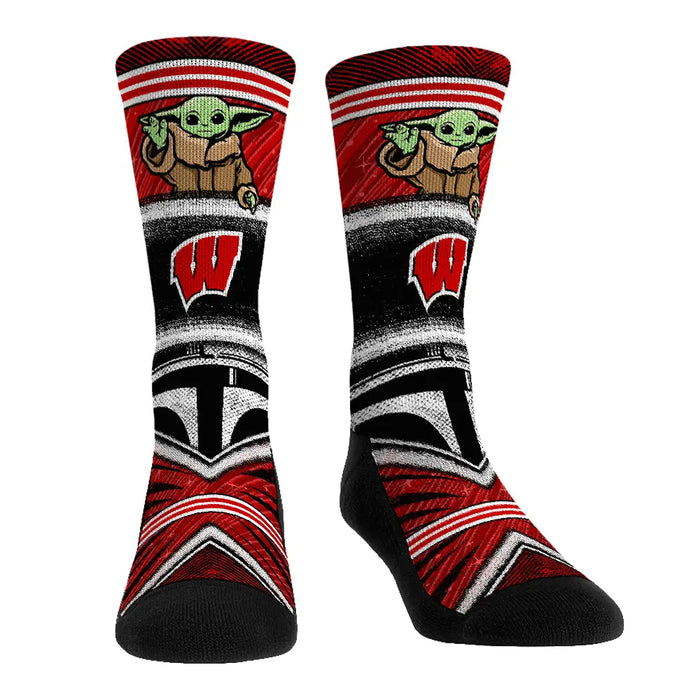 Wisconsin Badgers - Star Wars - Grogu Intergalactic Fan by Rock 'Em Socks