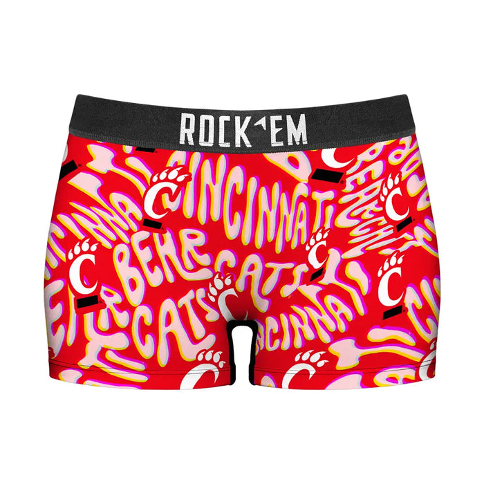 Women's Boy Shorts - Cincinnati Bearcats - Twisted Wordmark by Rock 'Em Socks