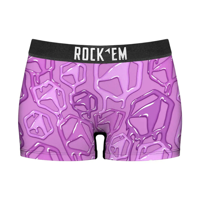 Women's Boy Shorts - Hex Drip (Lilac) by Rock 'Em Socks