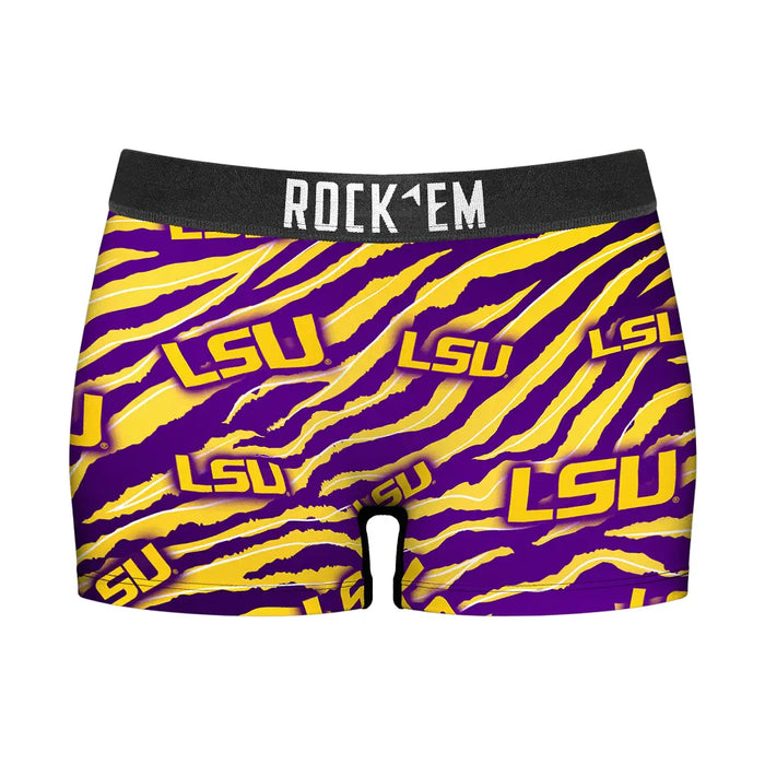 Women's Boy Shorts - LSU Tigers - Tiger Stripes by Rock 'Em Socks