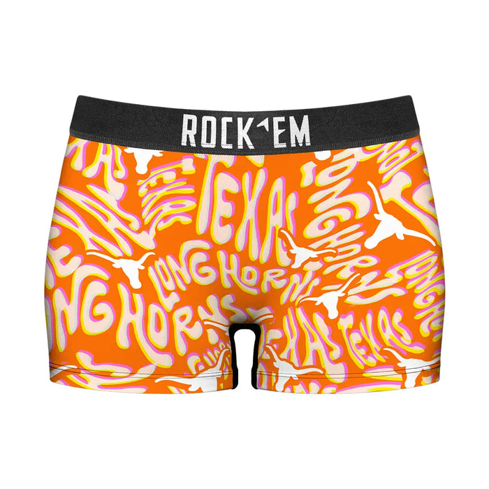 Women's Boy Shorts - Texas Longhorns - Twisted Wordmark by Rock 'Em Socks