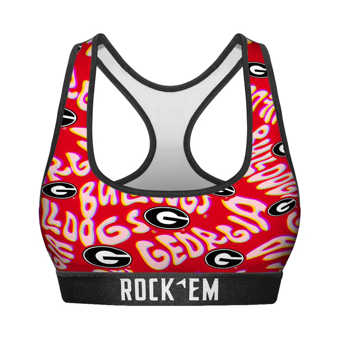 Women's Sports Bra - Georgia Bulldogs - Twisted Wordmark by Rock 'Em Socks