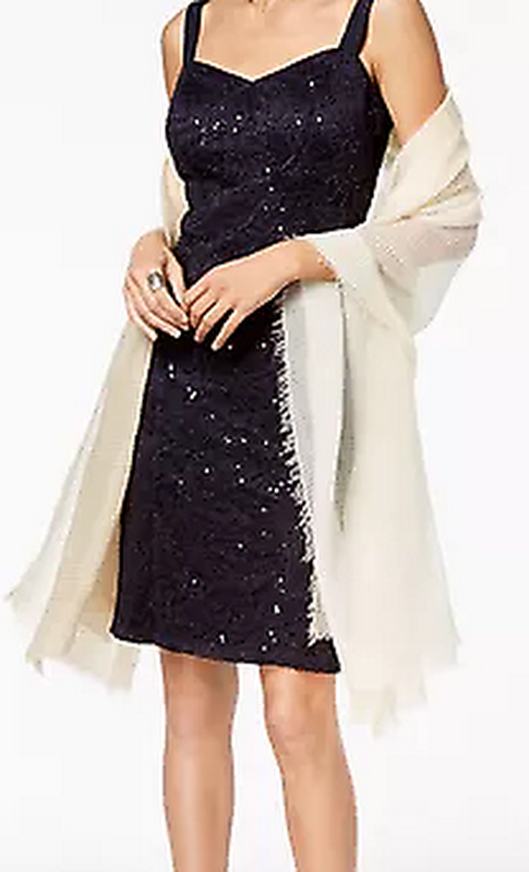 International Concepts Colorblocked Pleated Evening Wrap, One Size by Vanessa Jane