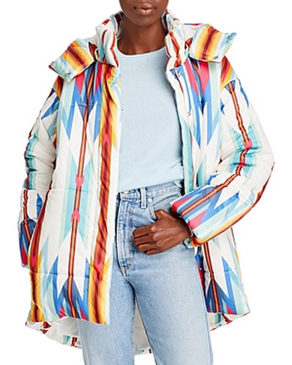 Aqua X Pendleton Cocoon Puffer Coat, Size XS by Vanessa Jane