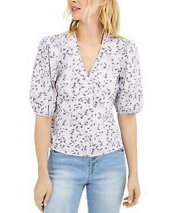 INC Womens Puff Sleeve Floral Blouse, Size Small by Vanessa Jane
