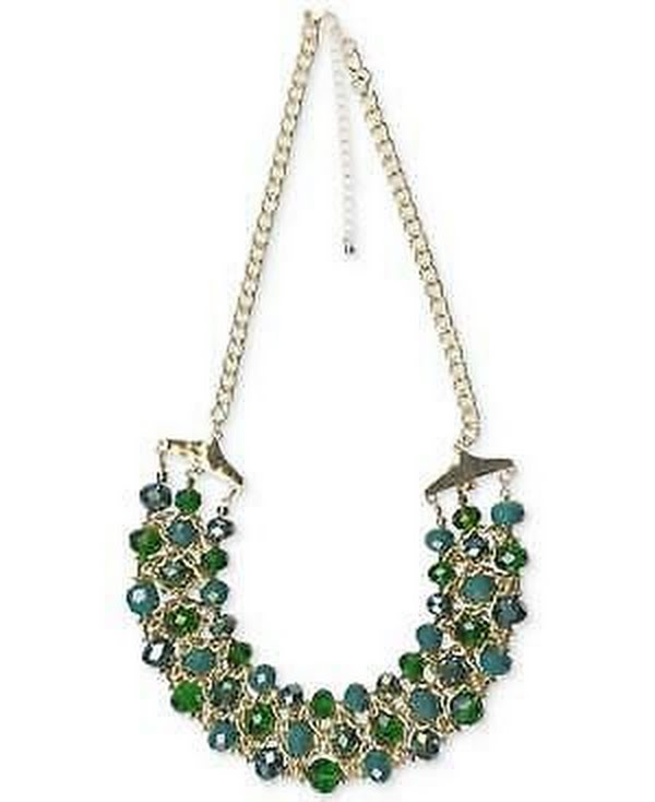 Style & Co Gold-Tone Beaded Triple-Row Statement Necklace, 20 + 3 Extender by Vanessa Jane