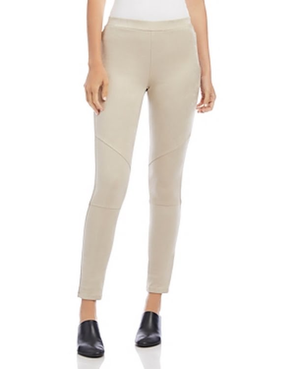 Karen Kane Womens Faux Suede Moto Pants, Beige, Size XL by Vanessa Jane
