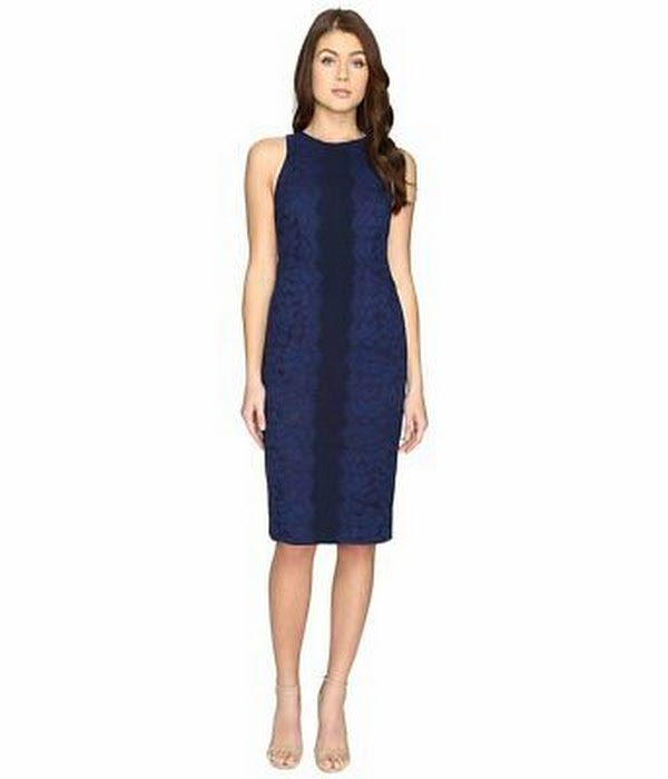 Maggy London - Fan Leaf Lace Midi Womens Dress,Size 12 by Vanessa Jane