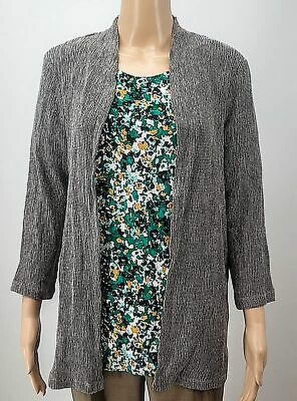 Jones New York Women's 3/4-Sleeve Open-Front Cardigan Light Weight, Small by Vanessa Jane