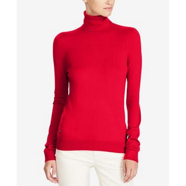 Lauren Ralph Lauren Turtleneck Sweater – Lipstick Red, Size Medium by Vanessa Jane