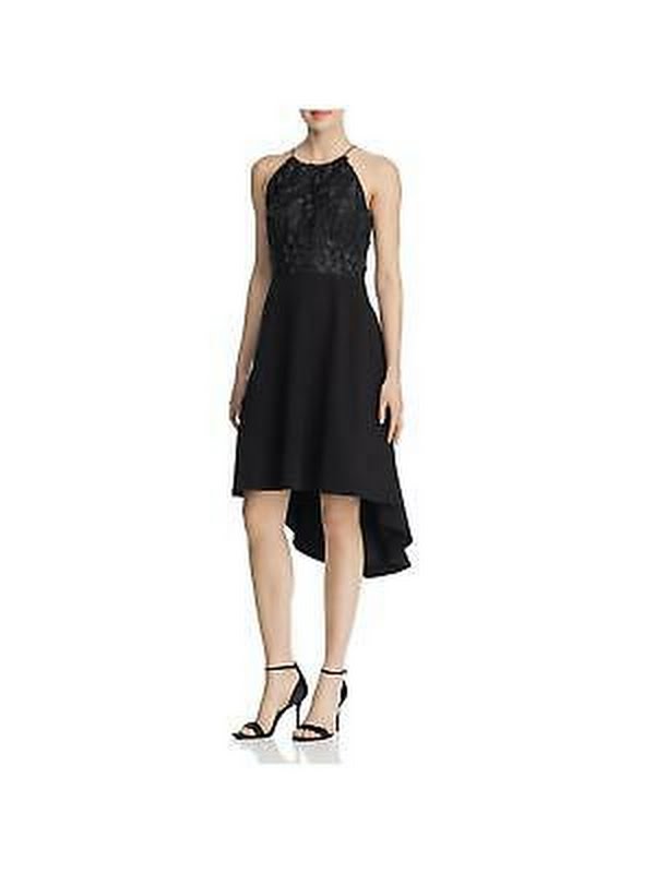 Aidan by Aidan Mattox Embellished Hi-Low Cocktail Dress-Black by Vanessa Jane