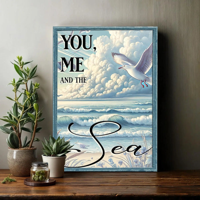 You Me and the Sea Coastal Sign IV by Tailored Canvases
