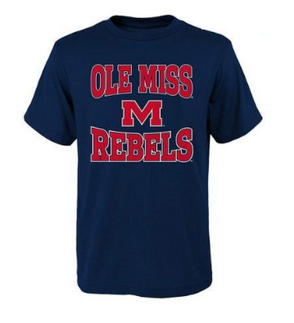 Ole Miss M Rebels NCAA Boys Sports Team T- Shirt, Youth Large by Vanessa Jane