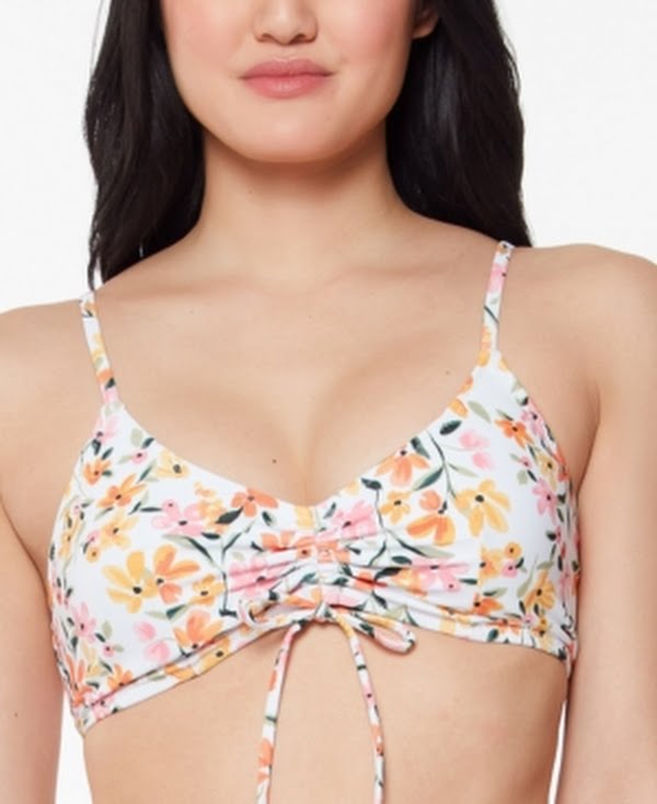 Jessica Simpson Summer Dreaming Ruched Binkini Top Womens Swimsuit by Vanessa Jane