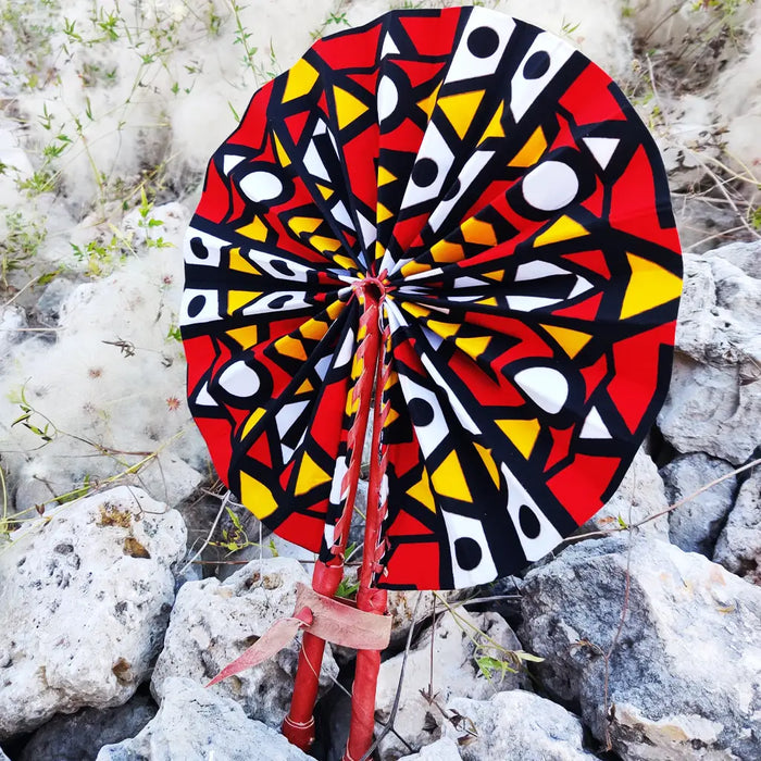 Zakia African Print Folding Hand Fan by Duma Mbili LLC