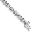 0.01 Ct Round White Diamond Prong Sterling Silver X Link Tennis Bracelet by Fine Color Jewels