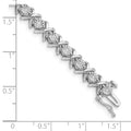 0.01 Ct Round White Diamond Prong Sterling Silver X Link Tennis Bracelet by Fine Color Jewels