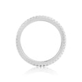 0.01 Ct Round White Sapphire Prong Silver Pave Ring by Fine Color Jewels