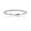 0.01 Ct Round White Sapphire Prong Silver Pave Ring