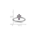 0.018 Ct Round Purple Amethyst Prong Silver Stackable Cross Ring by Fine Color Jewels