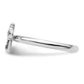 0.04 Ct Round Green Lab Created Emerald Prong Silver Stackable Cross Ring by Fine Color Jewels