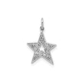 0.05 Ct Round White Diamond 14k White Gold Star Charm by Fine Color Jewels