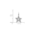 0.05 Ct Round White Diamond 14k White Gold Star Charm by Fine Color Jewels