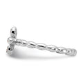 0.08 Ct Round Yellow Citrine Prong Silver Stackable Cross Ring by Fine Color Jewels