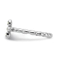 0.09 Ct Round Green Peridot Prong Silver Stackable Cross Ring by Fine Color Jewels
